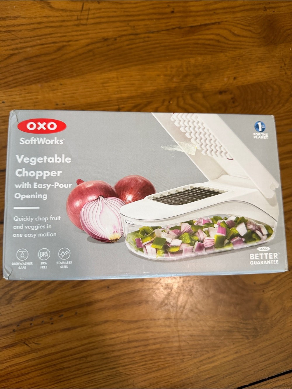 OXO White SoftWorks Vegetable Chopper with Easy-Pour Container